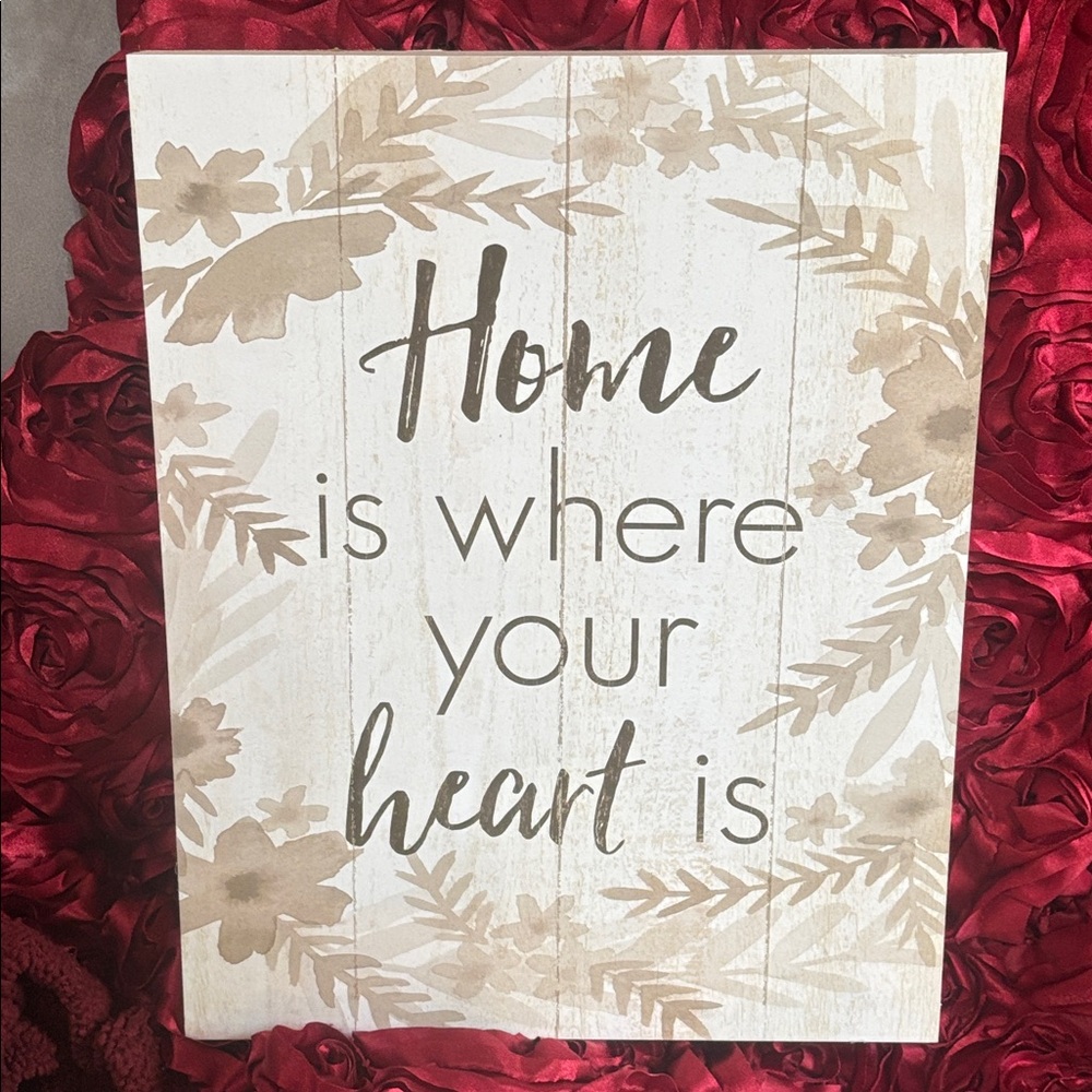 Home Is Where Your Heart Is Wall Art - Cream and Beige - Picture 2 of 3
